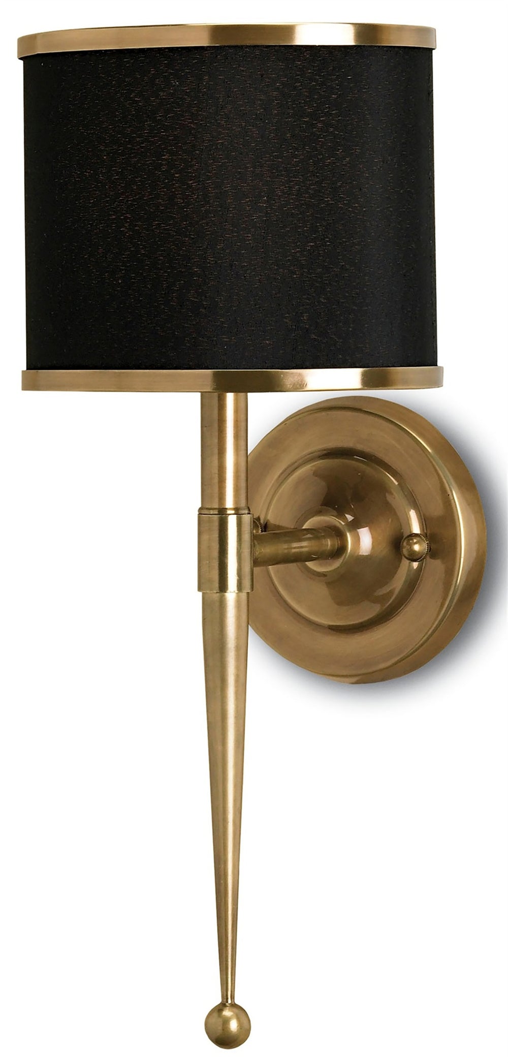 Primo Black Brass Wall Sconce - Mid-Century Inspired Design with Elegant Shade & Sophisticated Finish