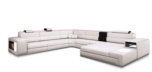 VIG Furniture Bonded Leather Polaris Sectional Sofa in White VGEV5022-WHT-BL