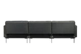Duzzy Contemporary Adjustable Sectional Sofa with 2 Pillows Dark Gray Fabric(#QF1005-39) 50485-ACME