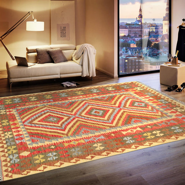 Pasargad Vintage Kilim Collection Multi Wool Area Rug 050489-PASARGAD