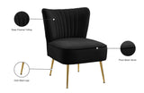 Tess Velvet / Engineered Wood / Steel Contemporary Black Velvet Accent Chair - 22.5" W x 26.5" D x 29.5" H
