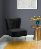 Tess Velvet / Engineered Wood / Steel Contemporary Black Velvet Accent Chair - 22.5" W x 26.5" D x 29.5" H