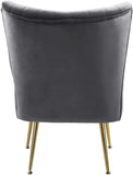 Tess Velvet / Engineered Wood / Steel Contemporary Grey Velvet Accent Chair - 22.5" W x 26.5" D x 29.5" H