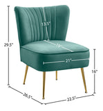 Tess Velvet / Engineered Wood / Steel Contemporary Mint Velvet Accent Chair - 22.5" W x 26.5" D x 29.5" H