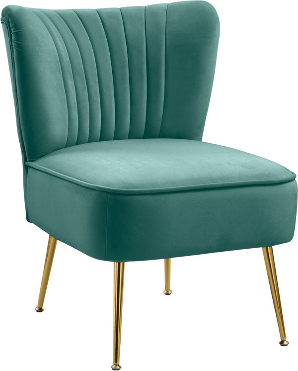Tess Velvet / Engineered Wood / Steel Contemporary Mint Velvet Accent Chair - 22.5" W x 26.5" D x 29.5" H