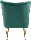Tess Velvet / Engineered Wood / Steel Contemporary Mint Velvet Accent Chair - 22.5" W x 26.5" D x 29.5" H