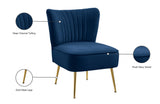 Tess Velvet / Engineered Wood / Steel Contemporary Navy Velvet Accent Chair - 22.5" W x 26.5" D x 29.5" H