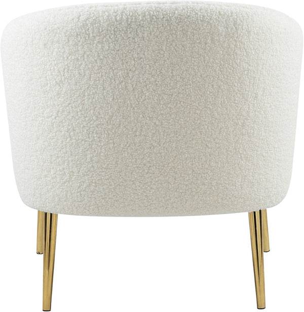 Barlow Faux Sheepskin Fur / Engineered Wood / Foam Contemporary White Faux Sheepskin Fur Accent Chair - 30.5" W x 28" D x 31" H