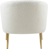 Barlow Faux Sheepskin Fur / Engineered Wood / Foam Contemporary White Faux Sheepskin Fur Accent Chair - 30.5" W x 28" D x 31" H