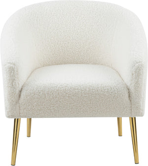 Barlow Faux Sheepskin Fur / Engineered Wood / Foam Contemporary White Faux Sheepskin Fur Accent Chair - 30.5" W x 28" D x 31" H