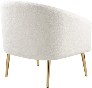 Barlow Faux Sheepskin Fur / Engineered Wood / Foam Contemporary White Faux Sheepskin Fur Accent Chair - 30.5" W x 28" D x 31" H