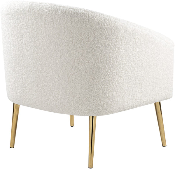 Barlow Faux Sheepskin Fur / Engineered Wood / Foam Contemporary White Faux Sheepskin Fur Accent Chair - 30.5" W x 28" D x 31" H