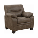 Meagan Casual Upholstered Chair Brown with Pillow Top Arms