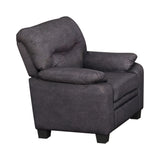 Meagan Contemporary Pillow Top Arms Upholstered Chair Charcoal