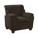 Clemintine Elegant Upholstered Armchair with Plush Comfort and Stylish Nailhead Trim for Cozy Spaces