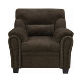 Clemintine Elegant Upholstered Armchair with Plush Comfort and Stylish Nailhead Trim for Cozy Spaces