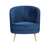 Sophia Modern Upholstered Vertical Channel Tufted Chair Blue