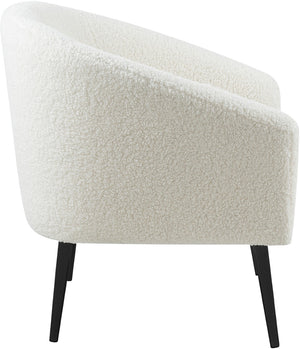 Barlow Faux Sheepskin Fur / Metal / Engineered Wood Contemporary White Faux Sheepskin Fur Accent Chair - 30.5" W x 28" D x 31" H