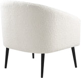 Barlow Faux Sheepskin Fur / Metal / Engineered Wood Contemporary White Faux Sheepskin Fur Accent Chair - 30.5" W x 28" D x 31" H