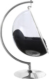 Luna Fabric  / Acrylic / Stainless Steel / Foam Contemporary Black Durable Fabric Acrylic Swing Chair - 41.5" W x 29.5" D x 64" H