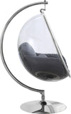 Luna Fabric  / Acrylic / Stainless Steel / Foam Contemporary Grey Durable Fabric Acrylic Swing Chair - 41.5" W x 29.5" D x 64" H