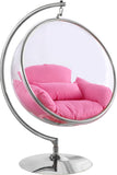 Luna Fabric  / Acrylic / Stainless Steel / Foam Contemporary Pink Durable Fabric Acrylic Swing Chair - 41.5" W x 29.5" D x 64" H