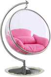 Luna Fabric  / Acrylic / Stainless Steel / Foam Contemporary Pink Durable Fabric Acrylic Swing Chair - 41.5" W x 29.5" D x 64" H