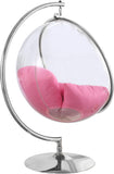 Luna Fabric  / Acrylic / Stainless Steel / Foam Contemporary Pink Durable Fabric Acrylic Swing Chair - 41.5" W x 29.5" D x 64" H