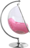 Luna Fabric  / Acrylic / Stainless Steel / Foam Contemporary Pink Durable Fabric Acrylic Swing Chair - 41.5" W x 29.5" D x 64" H