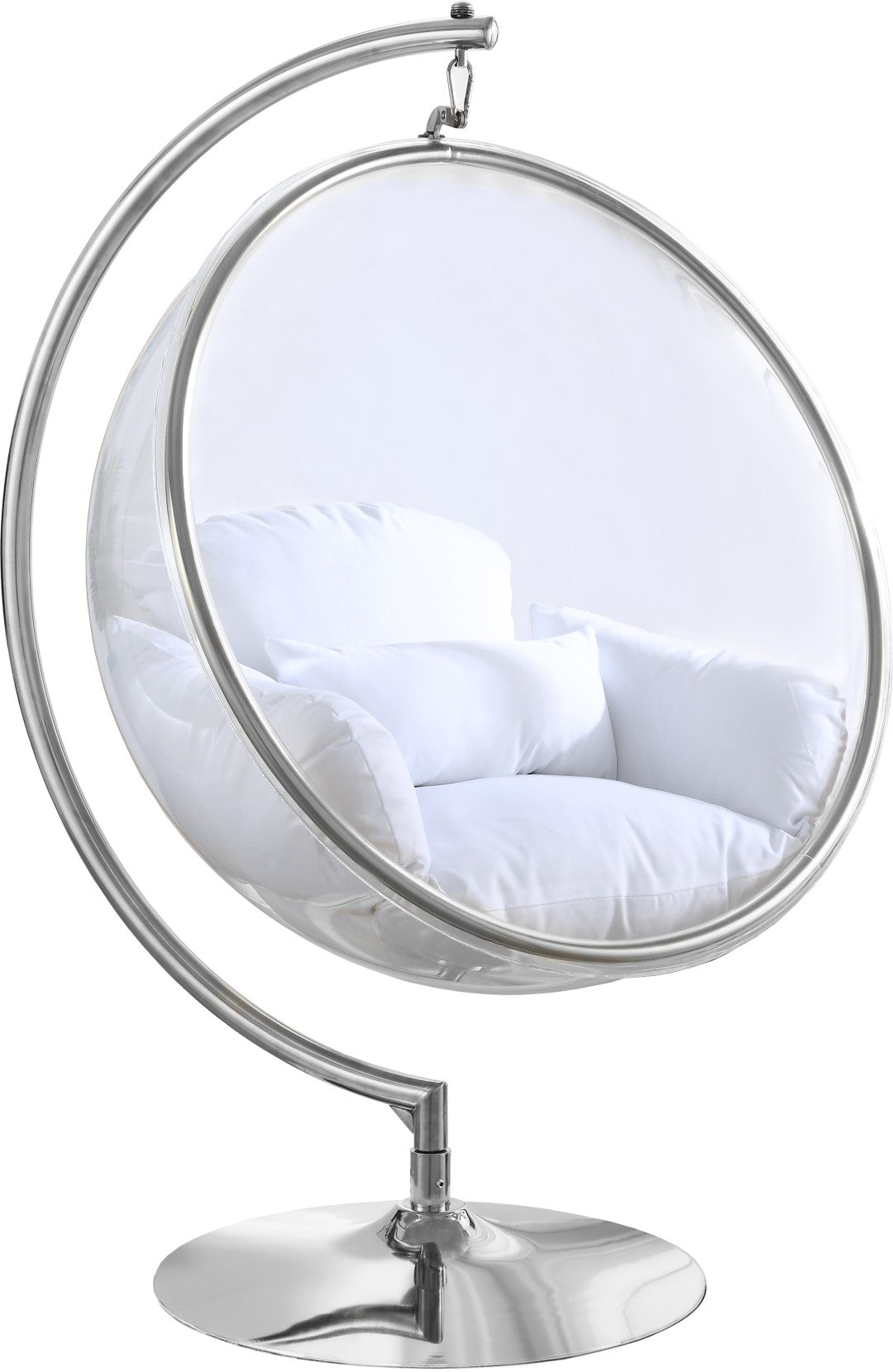 Luna II White Acrylic Swing Accent Chair