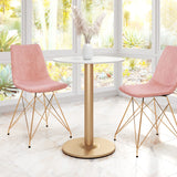 Zuo Modern Alto MDF, Steel Modern Commercial Grade Bistro Table White, Gold MDF, Steel