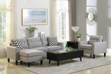 Metro Casual Tufted Upholstered Chair in Light Grey - Chic Modern Design with Dark Wood Legs & Pillows