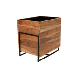 Sagebrook Home Transitional Set of 2 -  Wood/metal 14/17" Square Planters, Brown 15193 Brown Metal