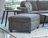 Mccord Contemporary Upholstered Ottoman Dark Grey
