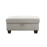 Whitson Contemporary Upholstered Storage Ottoman Stone