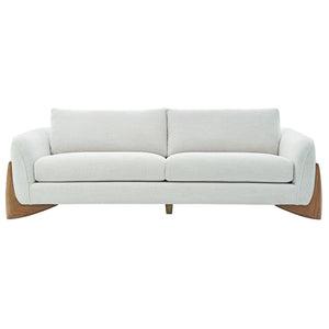 Sagebrook Home Contemporary 3-seat Sofa W/ Wood Accent, Beige 18095-02 Ivory/beige Wood