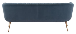 Zuo Modern Deco 100% Polyester, Plywood, Stainless Steel Modern Commercial Grade Sofa Gray, Gold 100% Polyester, Plywood, Stainless Steel