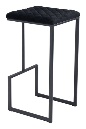 Zuo Modern Element 100% Polyester, Plywood, Steel Modern Commercial Grade Barstool Black 100% Polyester, Plywood, Steel