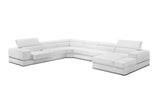 VIG Furniture Divani Casa Pella - Modern White Italian Leather U Shaped Sectional Sofa VGCA5106-WHT