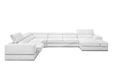 VIG Furniture Divani Casa Pella - Modern White Italian Leather U Shaped Sectional Sofa VGCA5106-WHT