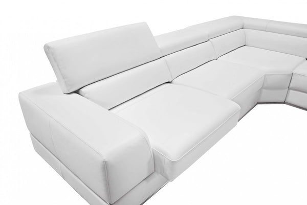 VIG Furniture Divani Casa Pella - Modern White Italian Leather U Shaped Sectional Sofa VGCA5106-WHT VGCA5106-WHT