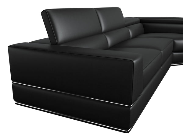 VIG Furniture Divani Casa Pella - Modern Black Italian Leather U Shaped Sectional Sofa VGCA5106O-BLK-SECT