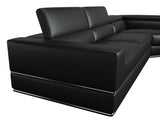 VIG Furniture Divani Casa Pella - Modern Black Italian Bonded Leather U Shaped Sectional Sofa VGCA5106-BL-BLK-SECT