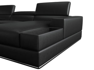 VIG Furniture Divani Casa Pella - Modern Black Italian Leather U Shaped Sectional Sofa VGCA5106O-BLK-SECT