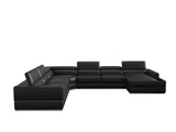 VIG Furniture Divani Casa Pella - Modern Black Italian Bonded Leather U Shaped Sectional Sofa VGCA5106-BL-BLK-SECT