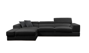 VIG Furniture Divani Casa Pella Mini - Modern Black Leather Left Facing Sectional Sofa VGCA5106A-BLK