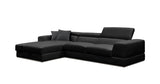 VIG Furniture Divani Casa Pella Mini - Modern Black Leather Left Facing Sectional Sofa VGCA5106A-BLK