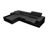VIG Furniture Divani Casa Pella Mini - Modern Black Leather Left Facing Sectional Sofa VGCA5106A-BLK