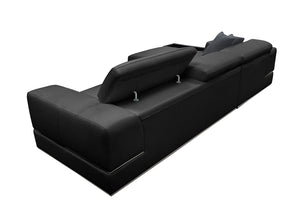 VIG Furniture Divani Casa Pella Mini - Modern Black Leather Left Facing Sectional Sofa VGCA5106A-BLK