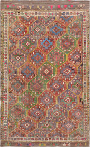 Pasargad Vintage Kilim Collection Multi Lamb's Wool Area Rug '' 051085-PASARGAD